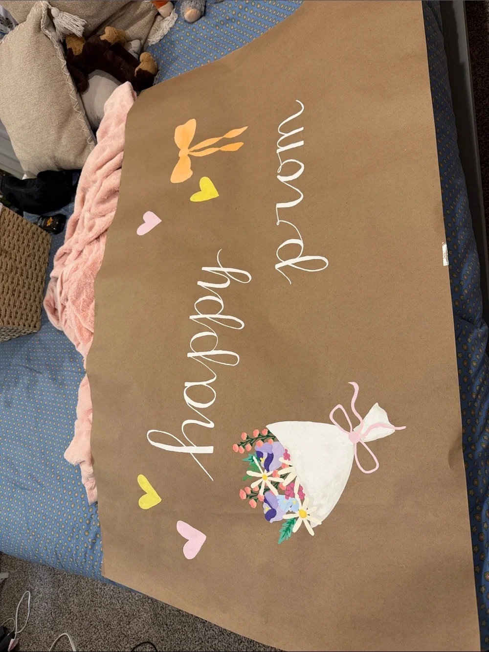 Happy Prom Brown Floral Banner - Party Backdrop